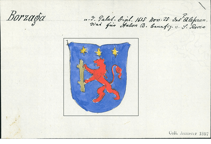 1615 Stemma (coat-of-arms) awarded to Antonio Borzaga of Cavareno